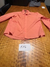 Pierre Cardin Men's Button Down Shirt L ORANGE DRESS KP6