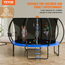 12 ft Trampoline with Enclosure Net Ladder 400 lb Outdoor Kids Adults