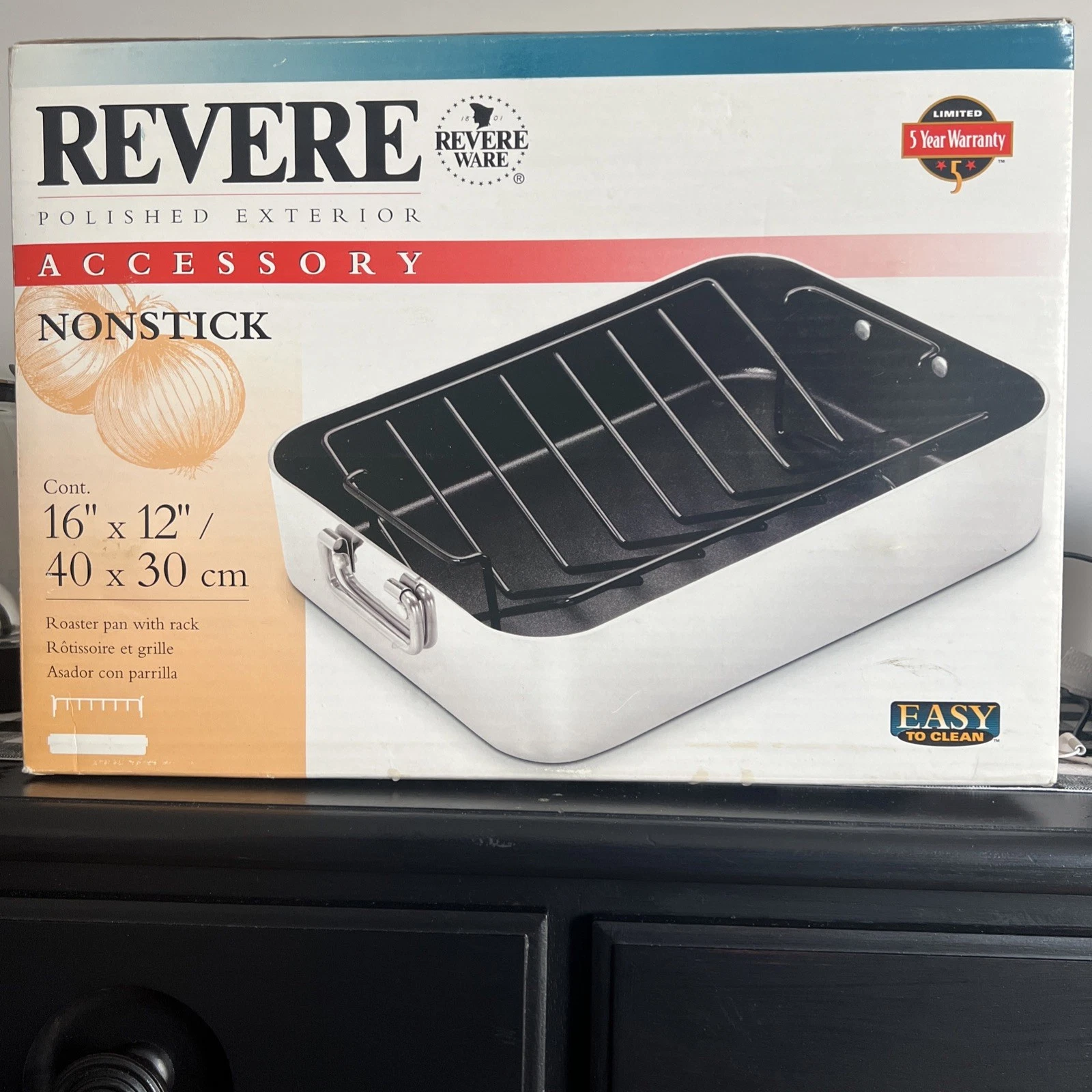 *New *Revere Ware *16” x 12” Roasting Pan & Rack *NONSTICK *Polished Exterior
Opens in a new window 