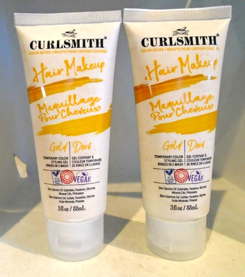 Curlsmith Hair Make Up GOLD Temporary Color Styling Gel 3fl oz 2-PACK
