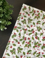 HOLLY BERRY Design Tissue Paper Sheet Choose Size & Package Amount