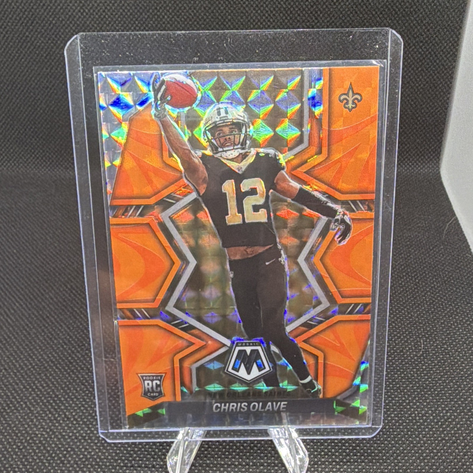Chris Olave - Panini 2022 Mosaic Rookie Card (RC) - Reactive Orange Prizm 