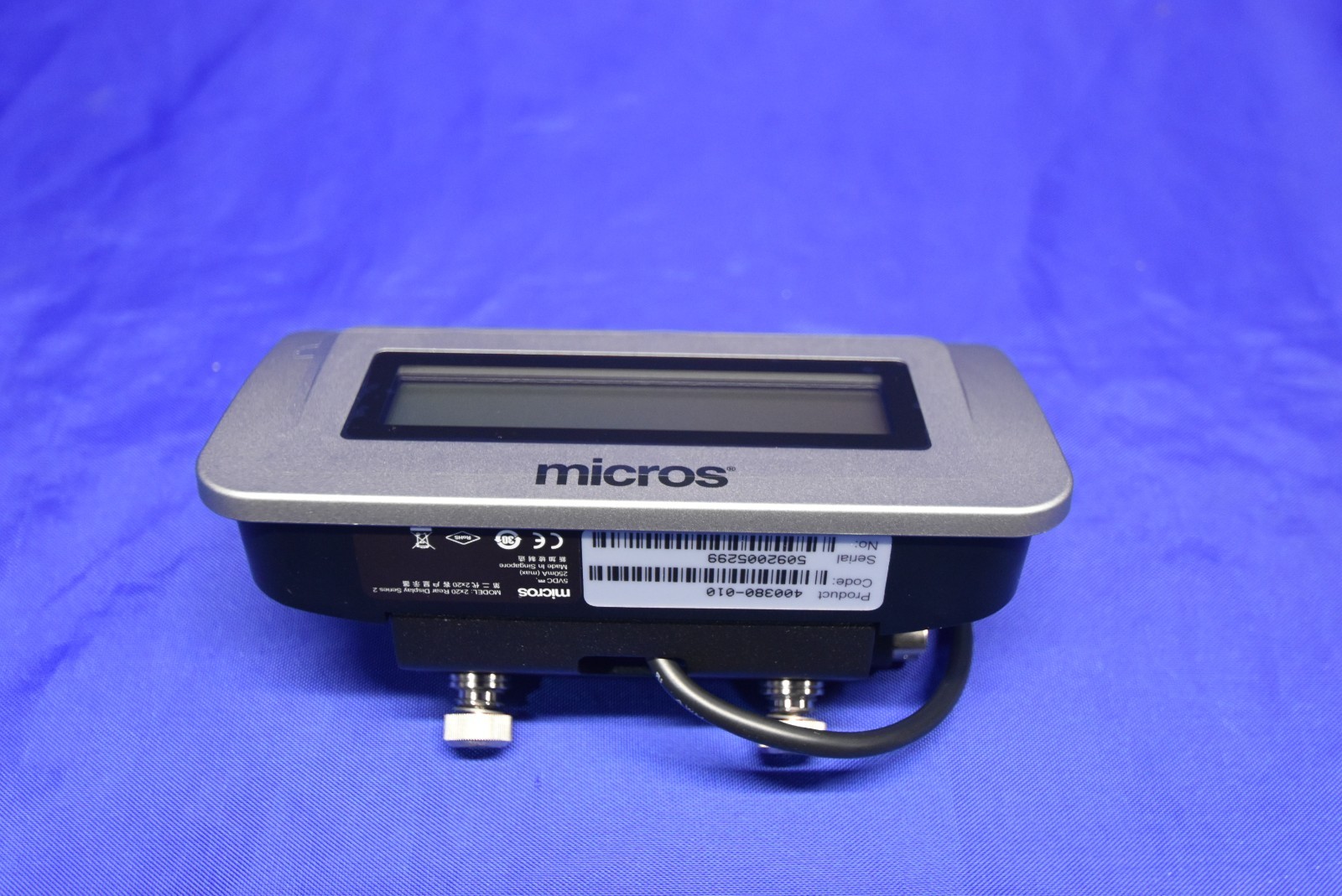MICROS/ORACLE WS6 (610,620,650) and MTABLET Rear Display PN 400380-010