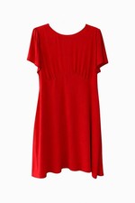 Old Navy Red Dress XL V-Neck Short Sleeve Flowy Midi Dress