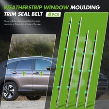 4x Weatherstrip Window Trim Seal Belt Window Seal Belt For 2012-2016 Honda CR-V
