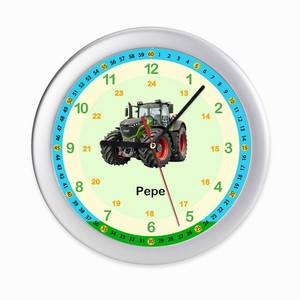Kinderwanduhr Traktor Kinderzimmer Uhr Auto Ohne Ticken Wanduhr Personalisiert Ebay