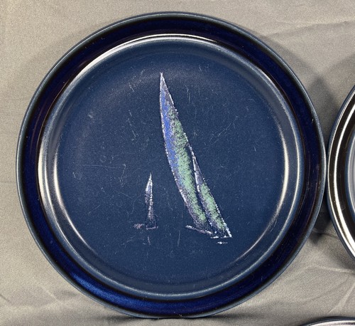 Noritake Primastone Spinnaker Set of 3 Used Plates 8" Genuine Stoneware Japan - 第 2/7 張圖片