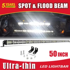 Roof Slim 50"inch 1288W LED Light Bar Flood Spot Roof Driving Truck SUV 4WD 52''