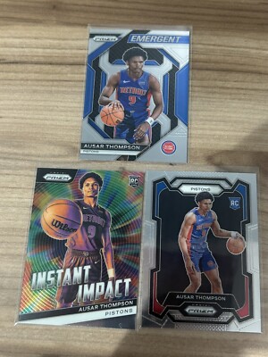 Ausar Thompson 2023-24 Prizm Rook 3 Card Lot: Base, Emergent, & Instant Impact