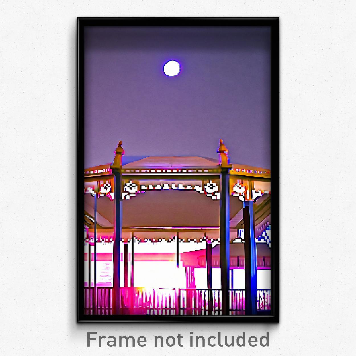 8-Bit Psychedelic Pixel Art Poster - Unkempt Pavilion Trippy Gamer Print