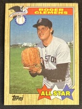 1987 Topps Roger Clemens All-Star Baseball Card #614 Red Sox Pitcher VG O/C