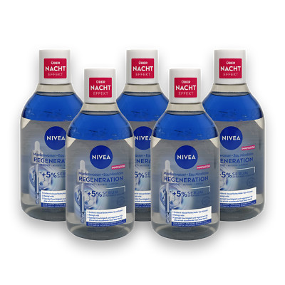 5 Stück je 400 ml NIVEA Regenerierendes Mizellenwasser Make-Up Entferner (12 /L)