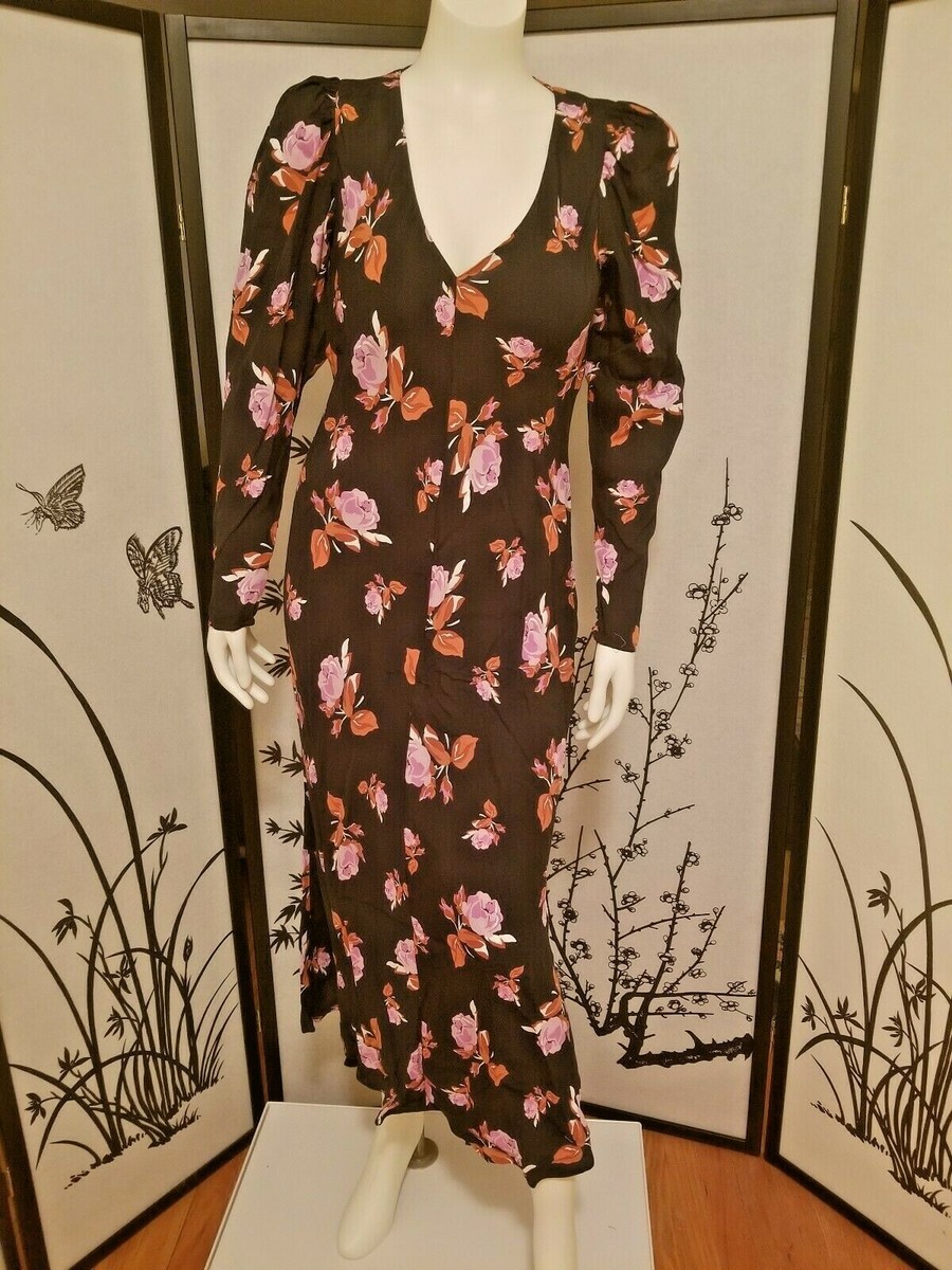 knee length dresses for ladies Off-Shoulder Balloon Sleeve Midi Dress