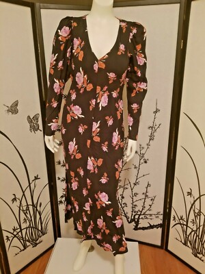 ZARA V-neck midi dress with long balloon sleeves 2011/481 Black Size S | eBay ZARA V-neck midi dress with long balloon sleeves 2011/481 Black Size S | eBay