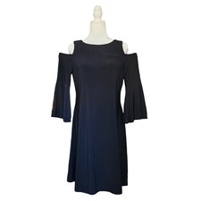 Lauren Ralph Lauren Women's Size 10 Black Cold Shoulder Jersey A-Line Dress