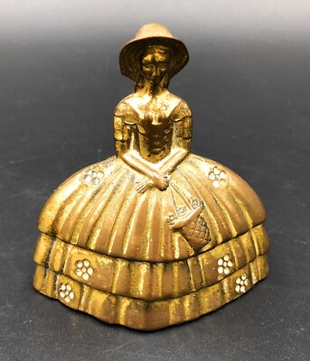 Messing Southern Belle Frau Glocke im Kleid 2,75'' Bürgerkrieg Ära Dame Haube Vintage