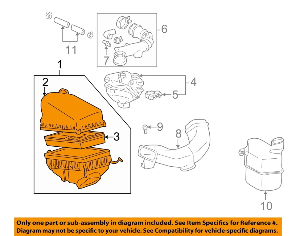 Used Air Cleaner Assembly fits: 1999 Toyota Camry 4 cylinder Grade A - Image 2 of 4