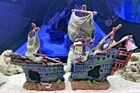 Large 2-piece 42cm Pirate Ship  Wreck Shipwreck  Aquarium  Fish Tank Ornament