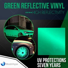 Reflective Vinyl Adhesive Sign Plotter High Reflectivity 12"x 5 Feet GREEN
