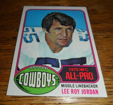 🏈 RARE 1976 TOPPS #490 LEE ROY JORDAN ERROR BLANK BACK DALLAS COWBOYS 🏈 CARD