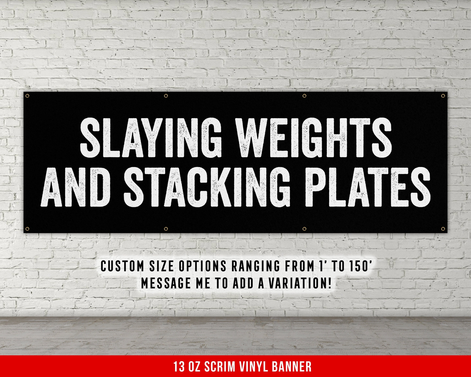 Motivational Weightlifting Wall Art - Slaying Weights Banner for Home Gym