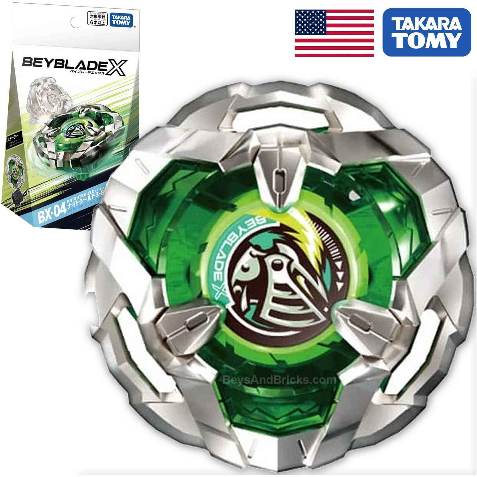 TAKARA TOMY Knight Shield 3-80N Beyblade X Series Starter BX-04 - USA SELLER!