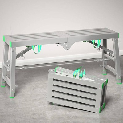 Folding Work Platform Non-slip Bench Step Scaffolding Ladder Height Adjustable
