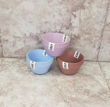 12 Dishwasher Freezer Safe Microwavable Plastic Reusable Round Small Snack Bowls