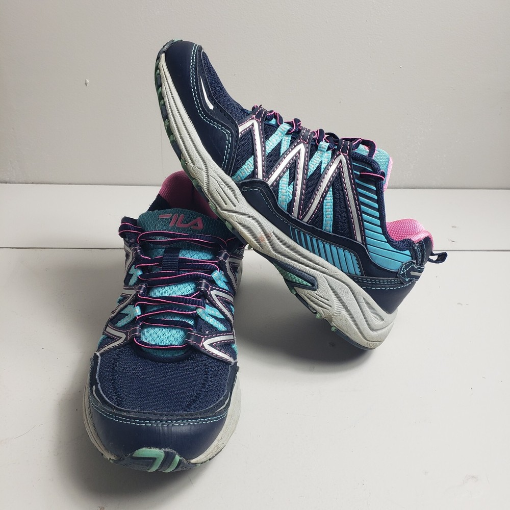 FILA Womens Size 7.5 Blue Green Gray Running Shoes RN91175