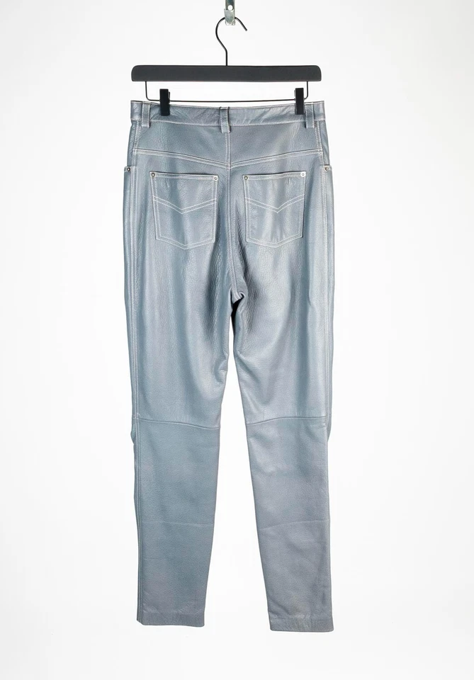 Pantalones de cuero grises originales Gucci para mujer muestra previa presentación 2019 talla M/L Foto 3 de 4