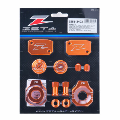 Zeta Orange Anodized Billet Aluminum Covers/Clamps/Caps/Plugs Kit