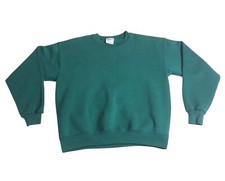 Vintage 80s 90s Mervyns Cheetah Sweatshirt Mens Medium Green Blank Pullover USA