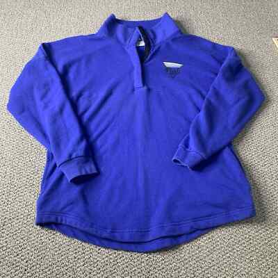 PINK Victoria's Secret Womens Sweater XS Blue Fleece Snap Button Up Pullover