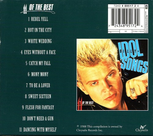 BILLY IDOL - CD - IDOL SONGS - 11 OF THE BEST - SAMMLUNGSAUFLÖSUNG (26) - Bild 17 von 35