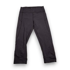 Lululemon Movement Crop Legging Women's 8 Black Stretch High-Rise Elastic Waist