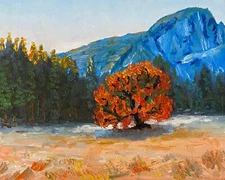 Breathtaking Oil painting. Landscape with tree. Original. Signed by Artist Art
