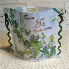 Zum 80. Geburtstag Windlicht aus Servietten Tischlicht Deko Jubiläum Geschenk