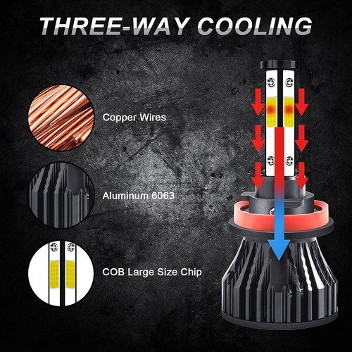 For Chevy Malibu 2013 2014 2015 6x LED Headlight Hi Low + Fog Light Bulbs Combo - Picture 6 of 23