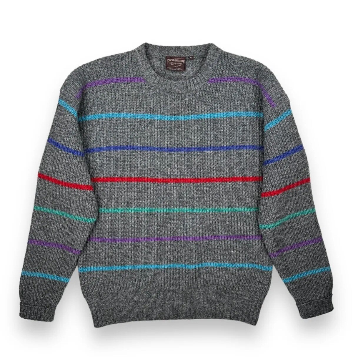 Vintage Chaps Ralph Lauren 100percent Shetland Wool Sweater Mens XL • MINT CONDITION