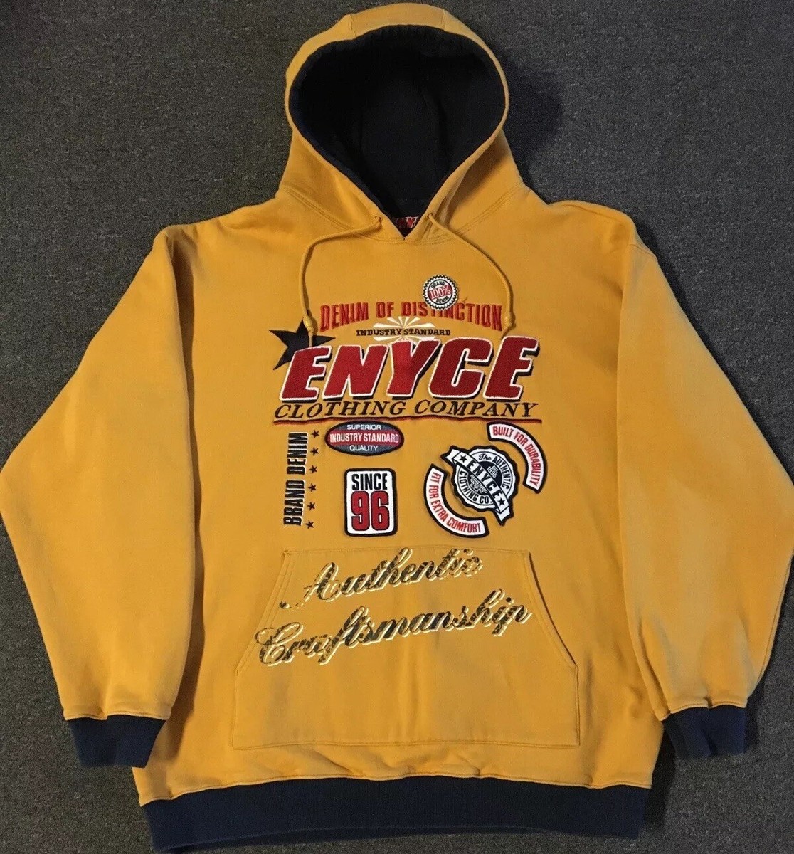 Vtg Enyce Jeans Hoodie 3XL NYC Hip Hop Baggy Urban Skate Wu Vtg Enyce Jeans Hoodie 3XL NYC Hip Hop Baggy Urban Skate Wu