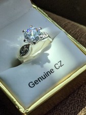 Shiny Inspired Sterling Silver CZ One Stone Engagement Ring Size 6