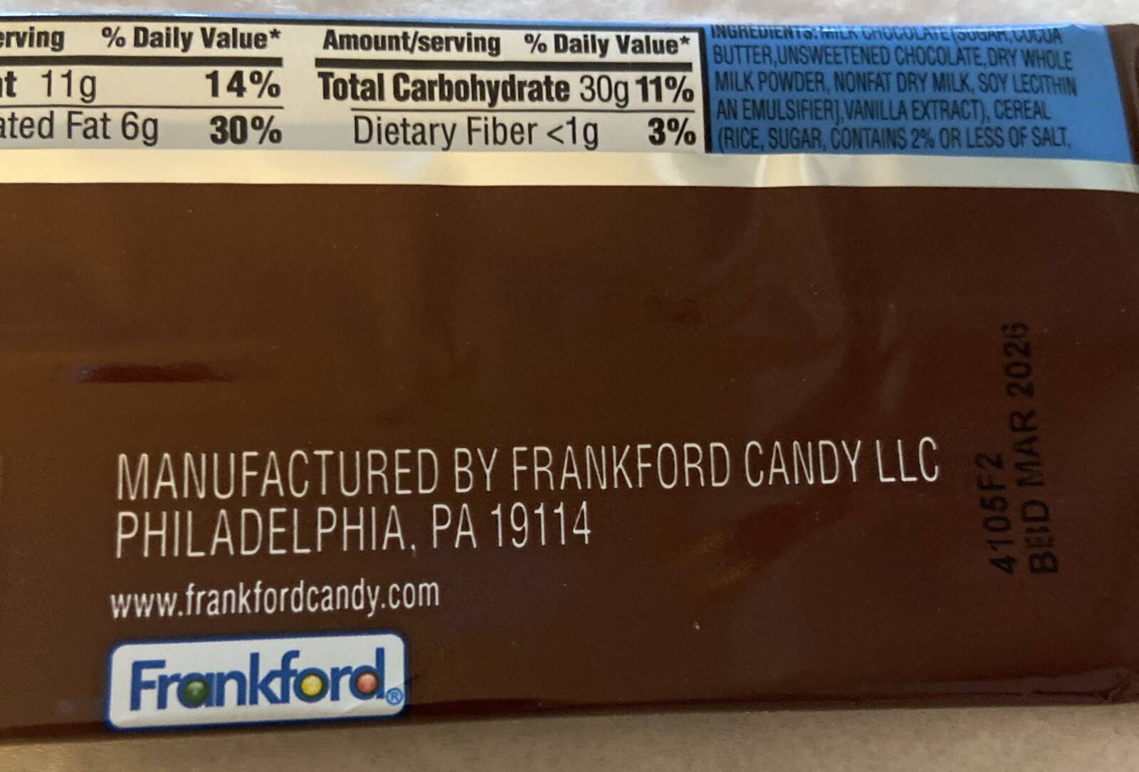 Kellogg’s Rice Krispies Bar Candy Milk Chocolate Expires March 2026 Cereal NIP