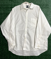 Chaps Men Classic Fit Button Up Shirt Non Iron White Size 18.5 34/35 Pocket