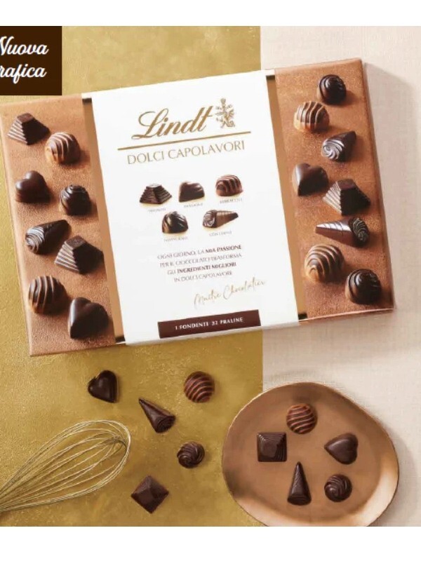 SCATOLA CIOCCOLATINI LINDT DOLCI CAPOLAVORI FONDENTE 337 GR