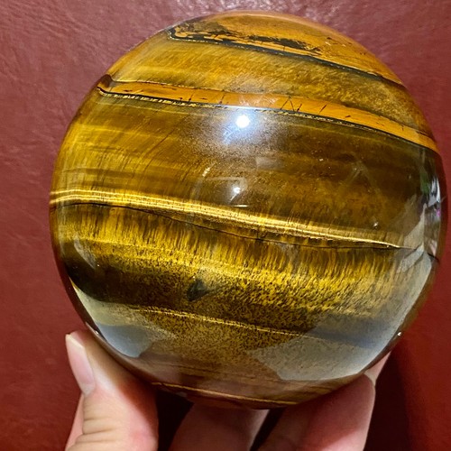 3.66 inch Tiger's Eye Crystal Ball - Golden Yellow Stone Sphere - 3.35LB - Picture 7 of 14