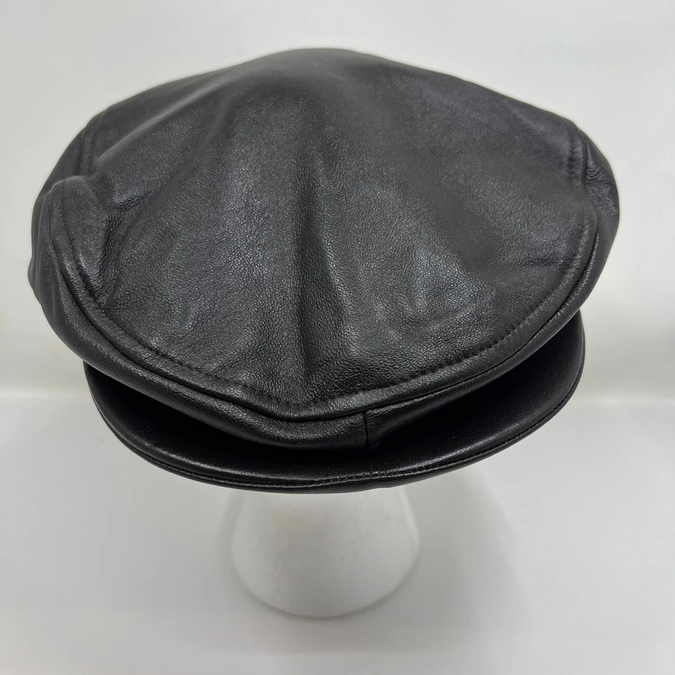 Gorra Kangol Azul Cuero Liso 504 X/Grande Marrón Bordado Logo Canguro Foto 3 de 4