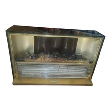 Vintage Sunhouse Electric Fireplace Heater 1970s Retro Brass Effect Untested