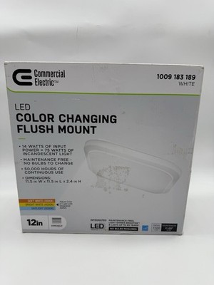 Commercial Electric 564491111 LED Flush Mount Square Light, 1100 Lumens