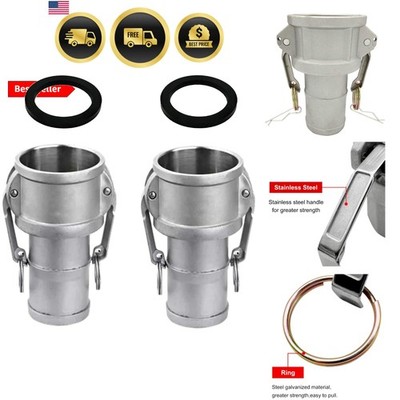 2PCS Global Type C Cam and Groove Hose Fitting, 2'' Socket x 2'' Hose ID Barbed...