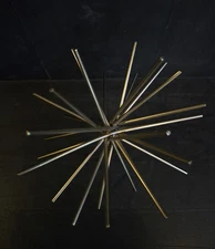  Gold Iron Asterisk Mid Century Modern Starburst Sunburst 9"